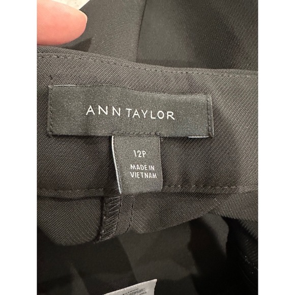 Ann Taylor Womens Black 2 Piece Pant Suit Blazer Trousers Set Size 12P - Picture 10 of 12